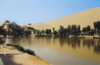 The Huacachina oasis in the Ica region