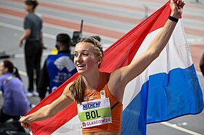 Femke Bol bei den Hallenweltmeisterschaften 2024 in Glasgow