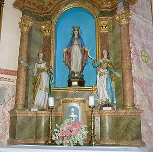 Statues of Saint Apollonia, the Virgin Mary and Saint Notburga