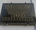 Gedenkplaat op het museum van Orzeszkowa