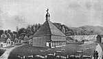 Tatar mosque and graveyard in the Lukiškės suburb (1830). Later it was replaced by another, a more traditional one in 1867.