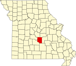 Karte von Pulaski County innerhalb von Missouri