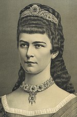 Porträtlithographie Kaiserin Elisabeths (um 1880)