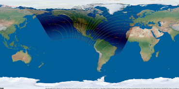 Weltkarte der Sonnenfinsternis vom 21. August 2017
