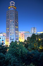 The South Tower at night