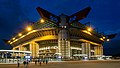 Blick auf das Stadion bei Nacht