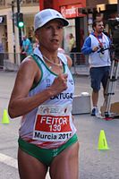 Die WM-Dritte von 2005 Susana Feitor erreichte Platz vierzehn