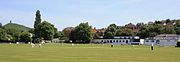 Cricket being played at Morlands Athletic Ground