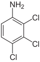 Struktur von 2,3,4-Trichloranilin