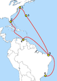 Route of the Atlanitca-1 Submarine Telecom Cable