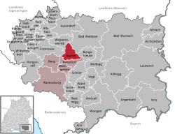 Elhelyezkedése Baden-Württemberg térképén