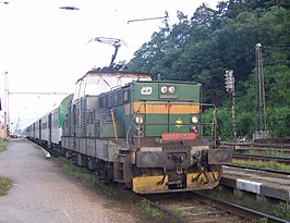 Locomotief op station Ústí nad Orlicí