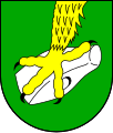 Fang hält steinzeitliche Axt (Wentorf bei Lauenburg)