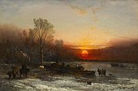 Edward Williams Winter Evening (typical of his moonlit landscapes)