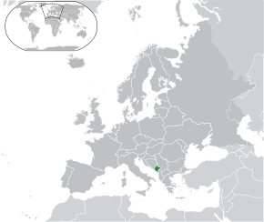 Localizarea Muntenegrului (cu verde închis)