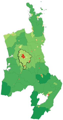 Hamilton Urban Area within the Waikato region