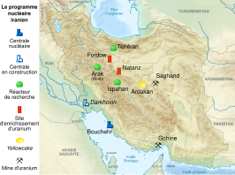 Kaart van Irans kernprogramma.