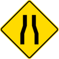 Road narrows