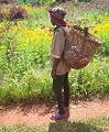 Maka woman going to her fields in Abong-Mbang, Cameroon