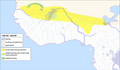 Map of livelihood distributions in 1000 BCE Western Africa