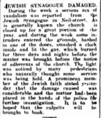 Report of an arson attack on an Australian synagogue (1920)