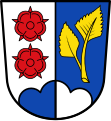 Gemeinde Baiern Über von Blau und Silber gespaltenem Dreiberg gespalten von Silber und Blau; vorne übereinander zwei rote heraldische Rosen, hinten ein goldener Birkenzweig mit zwei Blättern.