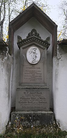 Foto des Grabsteins auf dem Alten Friedhof in Freiburg im Breisgau