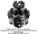 Wappen, 1883 nach dem Grafendiplom von 1623 gezeichnet