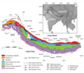 Geologische Karte des Himalayas nördlich der Siwaliks