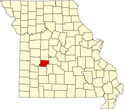 Karte von Hickory County innerhalb von Missouri