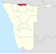 Lage der Region Ohanwena in Namibia