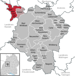 Elhelyezkedése Baden-Württemberg térképén