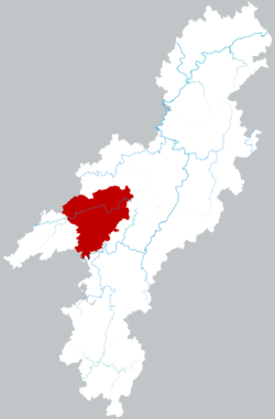 Location of Zhijiang Dong Autonomous County within Huaihua
