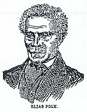 Elias Polk as illustrated in the Daily American newspaper, published in Nashville, Tennessee, on December 31, 1886.