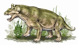 Az Estemmenosuchus uralensis életnagyságú modellje