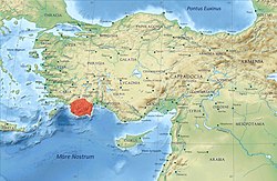 Anadolu'da Likya bölgesinin konumu