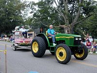 The Parade Grand Marshal kicks off the 2000 edition of the annual South Hero Fourth of July parade. South Hero hosts the parade for all of Grand Isle County, Vermont.