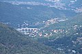 Tiefblick ins Elbtal mit Burg Střekov (Schreckenstein) und Elbestaustufe