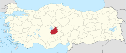Aksaray'ın Türkiye'deki konumu