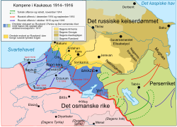 Kartskisse fronten i Kaukasus