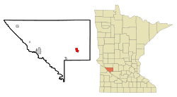 Location of Clara City, Minnesota