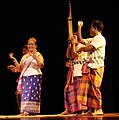 Image 33Mor lam performance-the men are playing the khene and wearing pha sarong (from Culture of Laos)