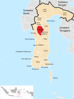 Location within South Sulawesi