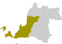 Pandeglang Regency facing the Java Sea and Sumatra in Banten