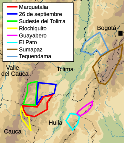 Kart over småbrukssamfunn, "las Repúblicas Independientes"