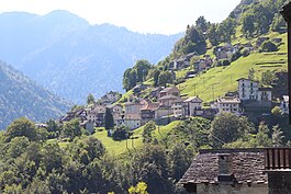 Spruga village, as seen from the east