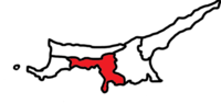 Lefkoşa İlçesi'nin Kuzey Kıbrıs Türk Cumhuriyeti'ndeki konumu