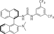 2005: Wei Wang's bifunctional binaphthyl-thiourea derivative, asymmetric catalysis of Morita-Baylis-Hillman reactions.[17]