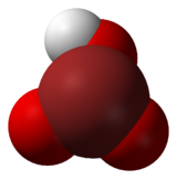 Molecuulmodel van waterstofbromaat