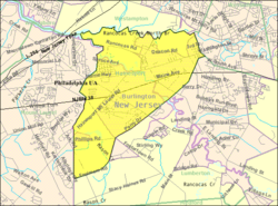 Census Bureau map of Hainesport Township, New Jersey